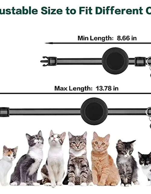 Load image into Gallery viewer, ATUBAN Airtag Cat Collar Breakaway, Reflective Kitten Collar with Apple Air Tag Holder and Bell for Girl Boy Cats, 0.4 Inches
