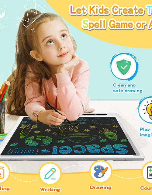 Load image into Gallery viewer, LCD Writing Tablet, 22 Inch Colorful Doodle Board Erasable Drawing Board Kids Writing Board, Drawing Tablet Educational for 3-12 Year Old Kids Adults Home School
