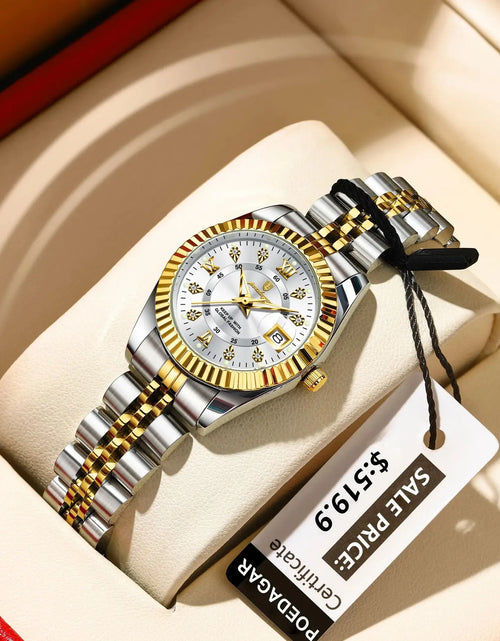 Load image into Gallery viewer, Luxury Elegant Watch for Women Waterproof Luminous Date Ladies Watch Stainless Steel Quartz Women&#39;S Watches Girl Reloj
