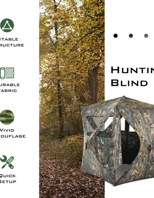 Load image into Gallery viewer, 3 Person Portable Pop-Up Ground Hunting Blind with Tie-Downs
