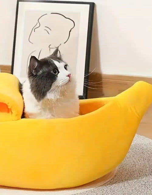 Load image into Gallery viewer, Banana Cat Bed House Funny Cute Cozy Cat Mat Beds Warm Durable Portable Pet Basket Kennel Dog Cushion Cat Supplies Multicolor
