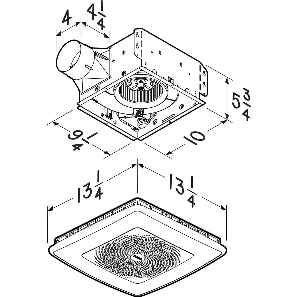 Sensonic Series 110 CFM Ceiling Bathroom Exhaust Fan with Speaker and Bluetooth Wireless Technology