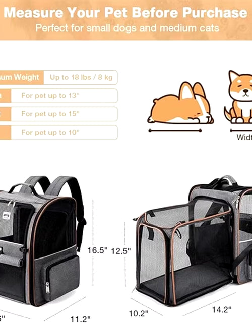 Load image into Gallery viewer, Pet Supplies Portable Breathable Double Shoulder Cat Bag, Foldable Puppy Backpack, Fashionable and Expandable Pet Bag
