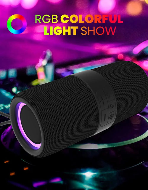 Load image into Gallery viewer, Waterproof Bluetooth 5.0 Speaker with Mutil-Colorful 7LED Lights Patterns, Portable Truwireless Party Speaker with 360 Rich Dynamic Sound
