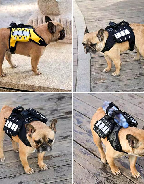 Load image into Gallery viewer, Tactical Dog Harness Backpack Nylon Pet Training Vest with Self Carry Backpack Dog Harness for Small Medium Big Dogs
