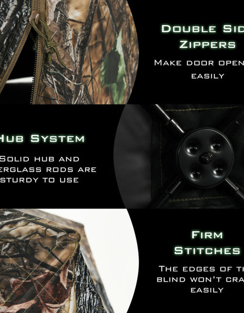 Load image into Gallery viewer, 3 Person Portable Pop-Up Ground Hunting Blind with Tie-Downs
