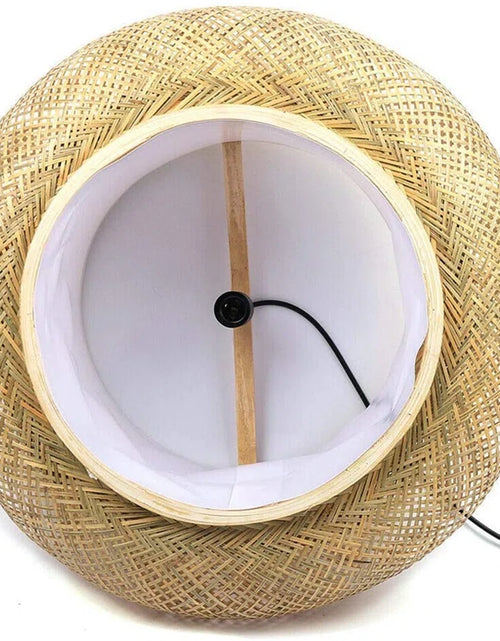 Load image into Gallery viewer, Welty Rustic Hand-Woven Bamboo Rattan Pendant Light, Narural Bamboo Lantern Pendant Cage
