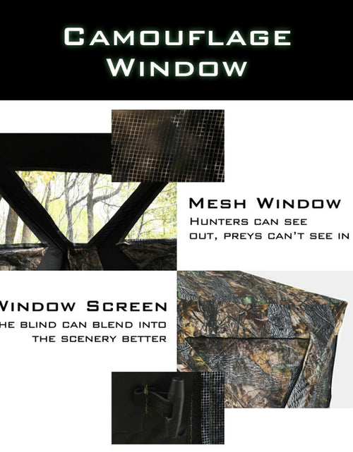 Load image into Gallery viewer, 3 Person Portable Pop-Up Ground Hunting Blind with Tie-Downs
