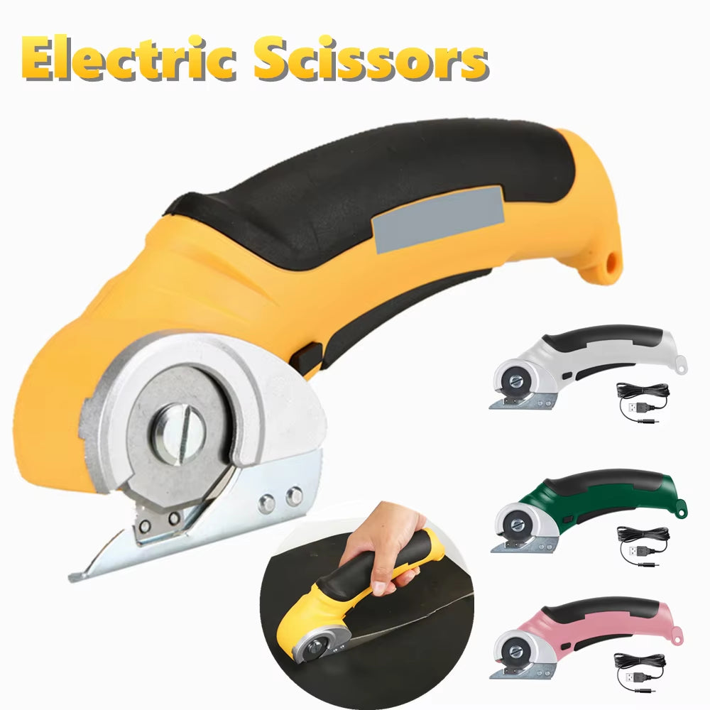 Electric Scissors Rechargeable Cordless Electric Cutter Shear for Cardboard Leather Fabric Scrapbook Carpet Electric Rotary Cutt