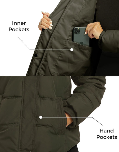 Load image into Gallery viewer, Women&#39;S plus Size Puffer Jacket Warm Outerwear Coat Quilted Winter Jacket with Hood Brown XL
