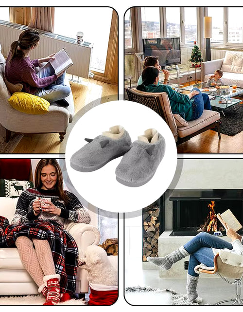 Load image into Gallery viewer, Electric Heating Shoes Plush Electric Heated Foot Warmer Electric Foot Warmer for Microwavable Slippers Heated Shoes and Boots
