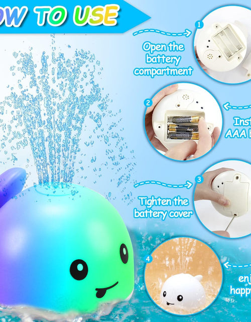 Load image into Gallery viewer, Baby Bath Toys, Rechargeable Bath Toys, Whale Spray Water Bath Toy, Sprinkler Bathtub Shower Toys for Toddlers Kids Boys Girls, Pool Toy for Baby (White)
