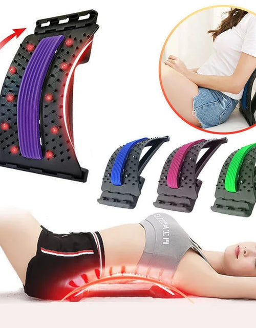 Load image into Gallery viewer, Magnetotherapy Multi-Level Adjustable Back Massager Stretcher Waist Neck Fitness Lumbar Cervical Spine Support Pain Relief
