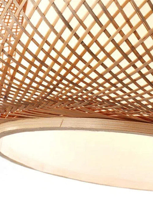 Load image into Gallery viewer, Welty Rustic Hand-Woven Bamboo Rattan Pendant Light, Narural Bamboo Lantern Pendant Cage
