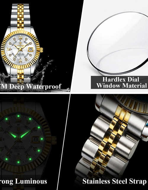 Load image into Gallery viewer, Luxury Elegant Watch for Women Waterproof Luminous Date Ladies Watch Stainless Steel Quartz Women&#39;S Watches Girl Reloj
