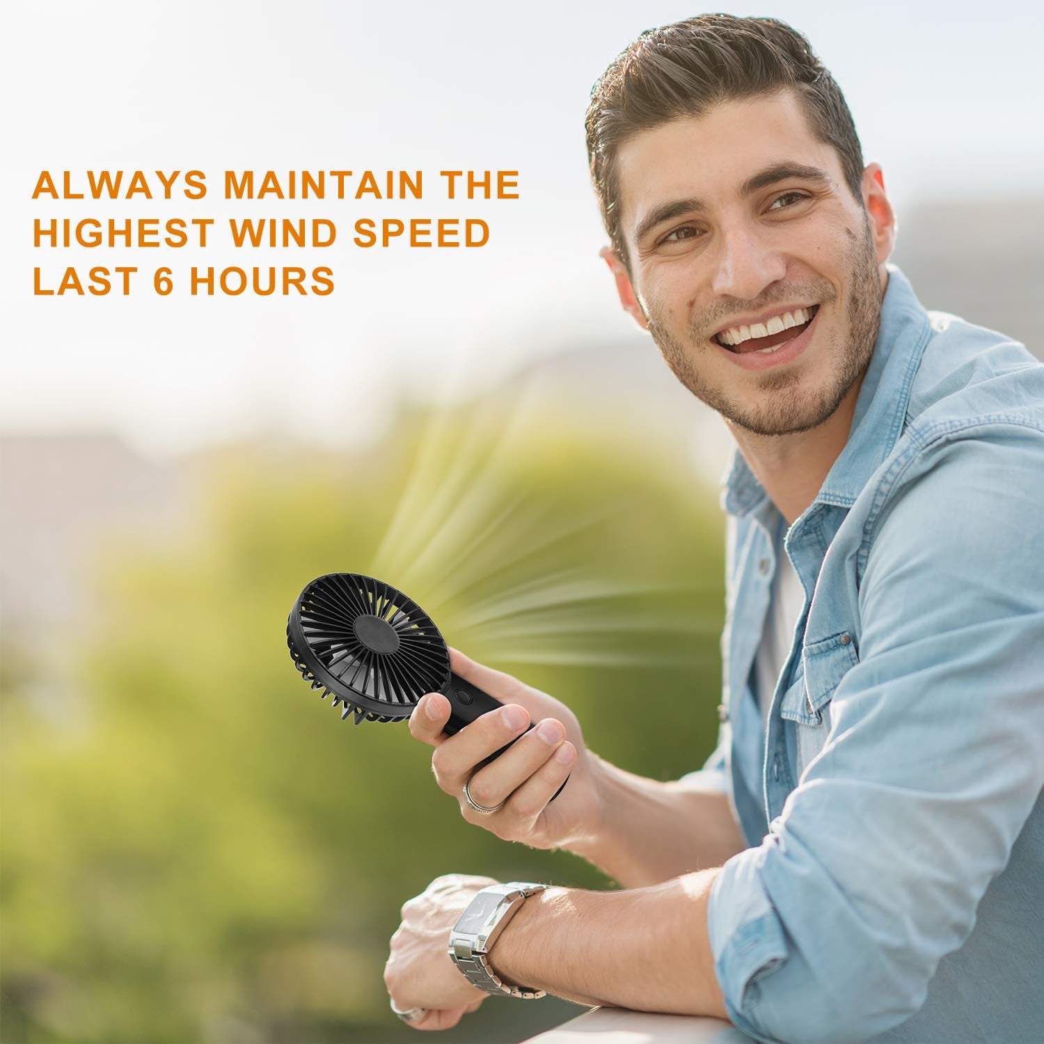 Portable Handheld Fan, 4000Mah Battery Operated Rechargeable Personal Fan, 6-15 Hours Working Time for Outdoor Activities, Summer Gift for Men Women