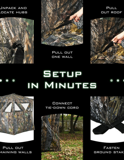 Load image into Gallery viewer, 3 Person Portable Pop-Up Ground Hunting Blind with Tie-Downs
