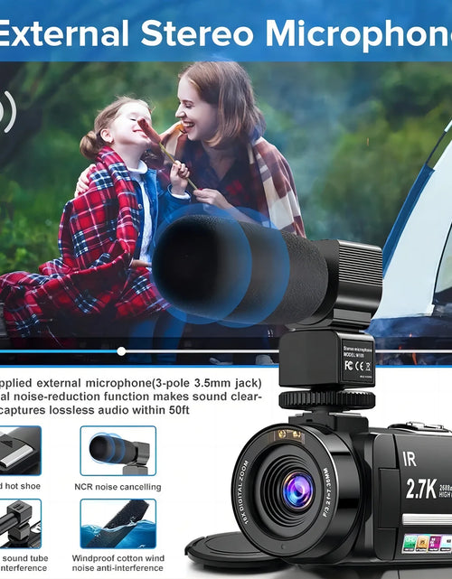 Load image into Gallery viewer, Video Camera Camcorder 2.7K for Youtube Vlogging Digital Camera IPS 36MP 16X Digital Zoom Camera Recorder
