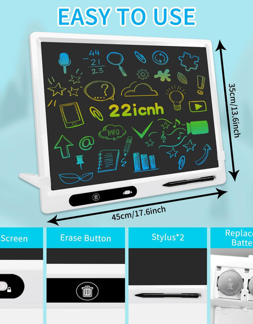 Load image into Gallery viewer, LCD Writing Tablet, 22 Inch Colorful Doodle Board Erasable Drawing Board Kids Writing Board, Drawing Tablet Educational for 3-12 Year Old Kids Adults Home School
